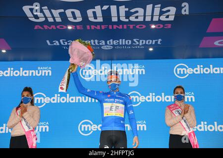 GIAN Mattia d'Alberto/Lapresse 22 octobre 2020 Italie Sport Cyclisme Giro d'Italia 2020 - 103th Edition - Stage 18 Pinzolo Laghi di Cancano dans le pic: GUERREIRO Ruben EF PRO CYCLISME Banque D'Images