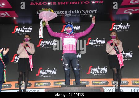 GIAN Mattia d'Alberto/Lapresse 22 octobre 2020 Italie Sport Cyclisme Giro d'Italia 2020 - 103th Edition - Stage 18 Pinzolo Laghi di Cancano dans le pic: DEMARE Arnaud GROUPAMA - FDJ Banque D'Images