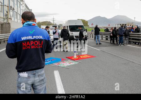 Fabio Sasso/Lapresse 28 octobre 2020 Naples, Itay News Whirlpool cessera sa production à l'usine de Naples 31 octobre dans le cadre du pic: Protestation des travailleurs Banque D'Images