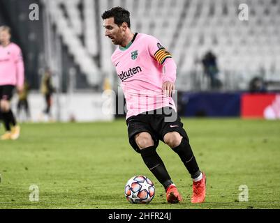 Lapresse - Marco Alpozzi 28 octobre 2020 Turin, Italie football sportif Juventus FC vs Barcellona - UEFA Champions 2020 2021- Stage de groupe - Groupe G sur le pic: Lionel Messi (FC Barcelone); Banque D'Images