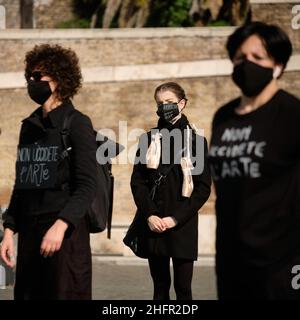 Mauro Scrobogna /Lapresse 27 octobre 2020 et#xA0; Rome, Italie News coronavirus, manifestations contre les décrets d'urgence sanitaire sur la photo: Des travailleurs du secteur des écoles de danse protestent contre les dispositions récentes du DPCM Banque D'Images