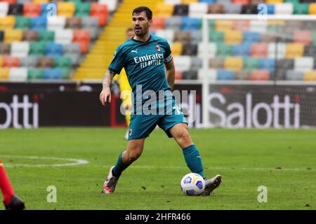 Andrea Bressanutti/Lapresse 01 novembre 2020 Udine, Italie football sportif Udinese vs Milan - Ligue italienne de football A Tim 2020/2021 - Stade Dacia Arena dans le pic: romagnoli Banque D'Images