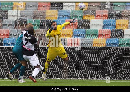 Andrea Bressanutti/Lapresse 01 novembre 2020 Udine, Italie football sportif Udinese vs Milan - Ligue italienne de football A Tim 2020/2021 - Stade Dacia Arena dans le pic: Donnarumma Banque D'Images