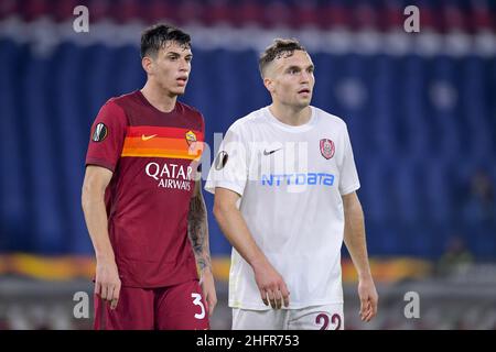 Fabio Rossi/AS Roma/Lapresse 05/11/2020 Rome (Italie) Sport Soccer Roma-CFR Cluj Europa League 2020/2021 - Olimpic Stadium in the pic: Roger Ibanez Banque D'Images