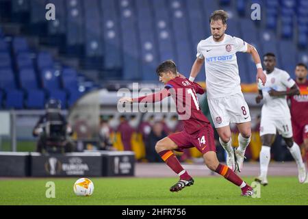 Fabio Rossi/AS Roma/Lapresse 05/11/2020 Rome (Italie) Sport Soccer Roma-CFR Cluj Europa League 2020/2021 - Olimpic Stadium in the pic: Gonzalo Villar Banque D'Images