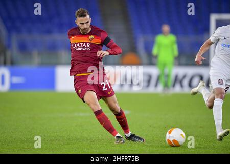 Fabio Rossi/AS Roma/Lapresse 05/11/2020 Rome (Italie) Sport Soccer Roma-CFR Cluj Europa League 2020/2021 - Olimpic Stadium in the pic: Borja Mayoral Banque D'Images