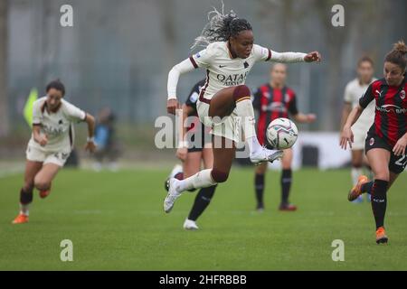 Fabio Rossi/AS Roma/Lapresse 15/11/2020 Milan (Italie) Sport Soccer Milan - Roma Women Serie A - Centro sportivo "Vismara" dans la photo: Lindsay Thomas Banque D'Images