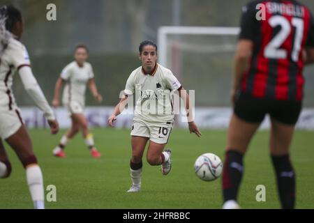 Fabio Rossi/AS Roma/Lapresse 15/11/2020 Milan (Italie) Sport Soccer Milan - Roma Women Serie A - Centro sportivo "Vismara" dans la photo: Claudia Ciccotti Banque D'Images