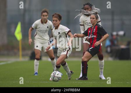 Fabio Rossi/AS Roma/Lapresse 15/11/2020 Milan (Italie) Sport Soccer Milan - Roma Women Serie A - Centro sportivo "Vismara" dans la photo: Manuela Giugliano Banque D'Images