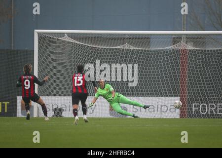 Fabio Rossi/AS Roma/Lapresse 15/11/2020 Milan (Italie) Sport Soccer Milan - Roma Women Serie A - Centro sportivo "Vismara" dans le pic: Objectif de Giacinti Banque D'Images