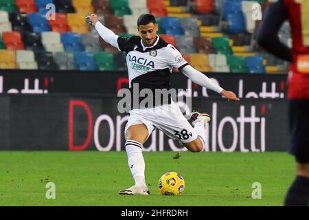 Andrea Bressanutti/Lapresse 22 novembre 2020 Udine, Italie football sportif Udinese vs Gênes - Championnat italien de football League A Tim 2020/2021 - Stade Dacia Arena dans le pic: mandragora rolando Banque D'Images