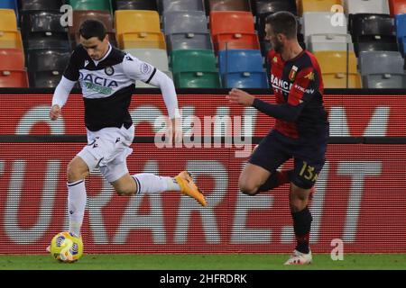 Andrea Bressanutti/Lapresse 22 novembre 2020 Udine, Italie football sportif Udinese vs Gênes - Ligue italienne de football A Tim 2020/2021 - Stade Dacia Arena dans le pic: Lasagna kevin Banque D'Images