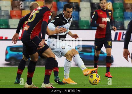 Andrea Bressanutti/Lapresse 22 novembre 2020 Udine, Italie football sportif Udinese vs Gênes - Ligue italienne de football A Tim 2020/2021 - Stade Dacia Arena dans le pic: Lasagna kevin Banque D'Images