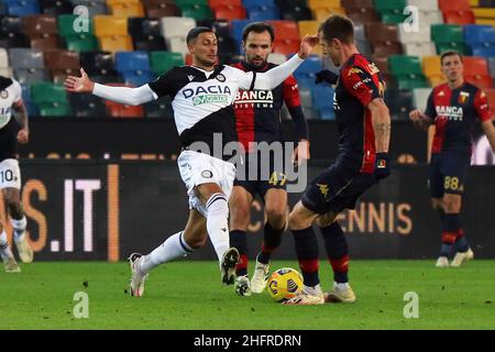 Andrea Bressanutti/Lapresse 22 novembre 2020 Udine, Italie football sportif Udinese vs Gênes - Championnat italien de football League A Tim 2020/2021 - Stade Dacia Arena dans le pic: mandragora rolando Banque D'Images