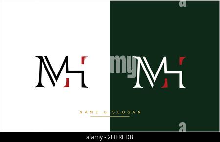 MH, HM lettres abstraites monogramme de logo Illustration de Vecteur
