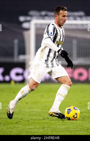 Marco Alpozzi/Lapresse 21 novembre 2020 Turin, Italie football sportif Juventus vs Cagliari - Ligue italienne de football A TIM 2020/2021 - Allianz Stadium in the pic: Arthur (Juventus F.C.); Banque D'Images