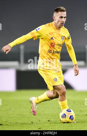 Marco Alpozzi/Lapresse 21 novembre 2020 Turin, Italie football sportif Juventus vs Cagliari - Ligue italienne de football A TIM 2020/2021 - Stade Allianz dans le pic: Marko Rog (Cagliari); Banque D'Images