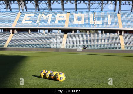 Marco Bucco/Lapresse 25 novembre 2020 Empoli (FI) Italie football sportif Empoli vs Brescia - coupe italienne TIM COUPE 2020/2021 - Stade Castellani.Dans le pic: Le match de la coupe italienne a été annulé en raison de l'absence de l'équipe de Brescia Banque D'Images