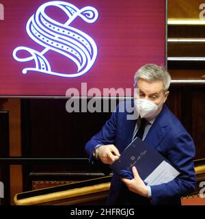 Mauro Scrobogna /Lapresse 26 novembre 2020 et#xA0; Rome, Italie Sénat politique - heure des questions sur la photo: Lorenzo Guérini, ministre de la Défense Banque D'Images