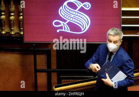 Mauro Scrobogna /Lapresse 26 novembre 2020 et#xA0; Rome, Italie Sénat politique - heure des questions sur la photo: Lorenzo Guérini, ministre de la Défense Banque D'Images