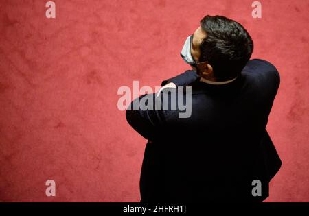 Mauro Scrobogna /Lapresse 26 novembre 2020 et#xA0; Rome, Italie Sénat politique - écart budgétaire sur la photo: Matteo Salvini Lega Banque D'Images