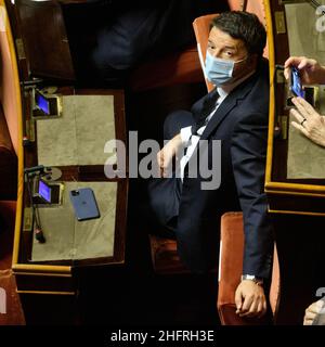 Mauro Scrobogna /Lapresse 26 novembre 2020 et#xA0; Rome, Italie Sénat politique - écart budgétaire sur la photo: Matteo Renzi IDV Banque D'Images