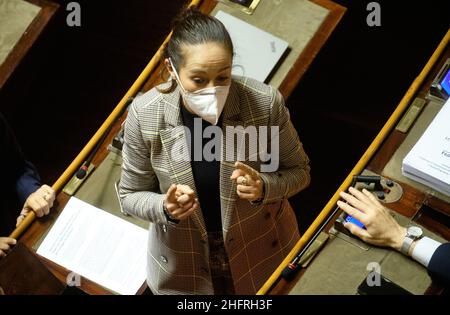 Mauro Scrobogna /Lapresse 26 novembre 2020 et#xA0; Rome, Italie politique Sénat - écart budgétaire IIN la photo: Paola Taverna M5S Banque D'Images