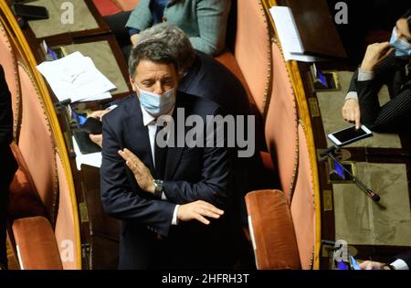 Mauro Scrobogna /Lapresse 26 novembre 2020 et#xA0; Rome, Italie Sénat politique - écart budgétaire sur la photo: Matteo Renzi IDV Banque D'Images