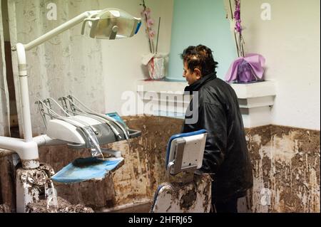 Alessandro Tocco/ Lapresse 28 novembre 2020,Bitti (NU) - Actualités en Sardaigne Italie - Sardaigne : inondations en Bitti dans le pic: Inondations en Bitti Banque D'Images