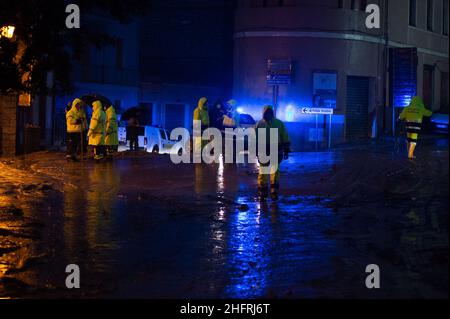 Alessandro Tocco/ Lapresse 28 novembre 2020,Bitti (NU) - Actualités en Sardaigne Italie - Sardaigne : inondations en Bitti dans le pic: Inondations en Bitti Banque D'Images