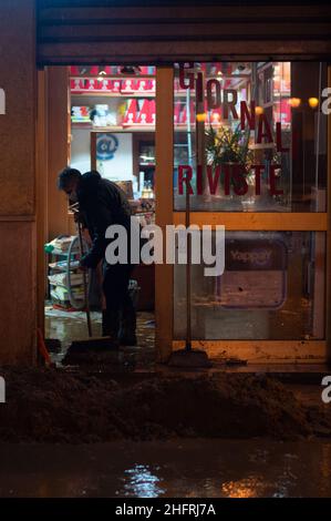 Alessandro Tocco/ Lapresse 28 novembre 2020,Bitti (NU) - Actualités en Sardaigne Italie - Sardaigne : inondations en Bitti dans le pic: Inondations en Bitti Banque D'Images