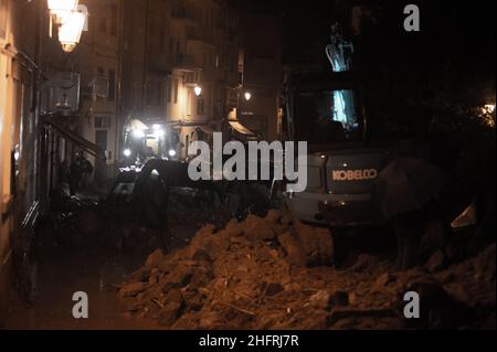 Alessandro Tocco/ Lapresse 28 novembre 2020,Bitti (NU) - Actualités en Sardaigne Italie - Sardaigne : inondations en Bitti dans le pic: Inondations en Bitti Banque D'Images