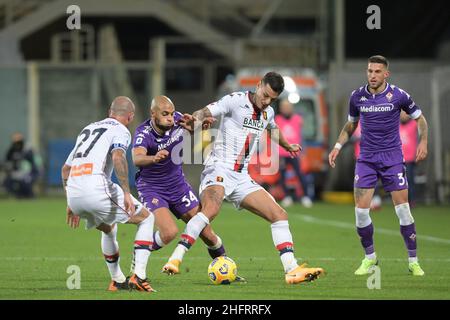 Lapresse - Jennifer Lorenzini 07 décembre 2020 Firenze (Italie) Sport Soccer Fiorentina - Genoa Italian football Championship League A TIM 2019/ 2020 - Stade "Artemio Franchi" dans la photo: Amrabad, Scamacca Banque D'Images