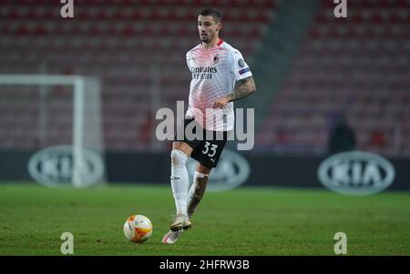 Lapresse - Spada 10 décembre 2020 Prague ( République Tchèque ) Sport Soccer A.C.Milan- saison 2020-2021 - Europa League Sparta Praga vs Milan dans le pic: RADE Krunic Banque D'Images