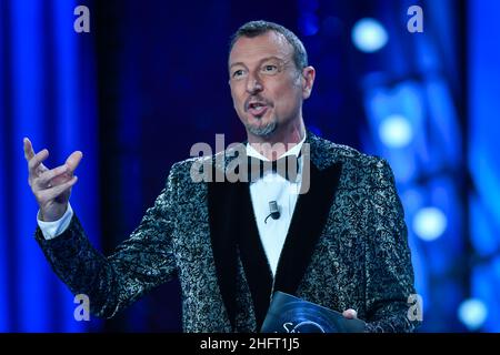 Lapresse - Claudio Furlan 17 décembre 2020 - Sanremo (Italie) musique Sanremo Young 2020 dans la photo: Amadeus Banque D'Images