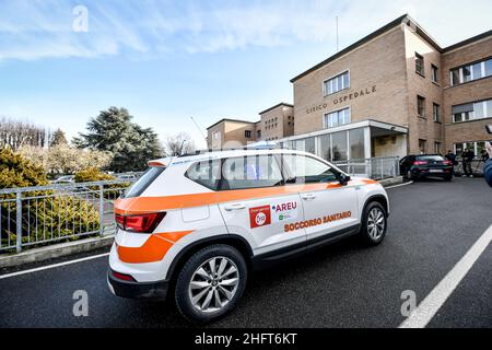 Lapresse - Claudio Furlan 25 décembre 2020 - Milan (Italie) Journée du vaccin à l'hôpital Codogno, arrivée des vaccins Pfizer Banque D'Images