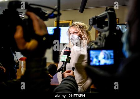 Lapresse - Claudio Furlan 25 décembre 2020 - Milan (Italie) Journée du vaccin à l'hôpital Codogno, conférence de presse dans la photo: L'anesthésiste Annalisa Malava, le premier en Italie à diagnostiquer le covid 19 Banque D'Images