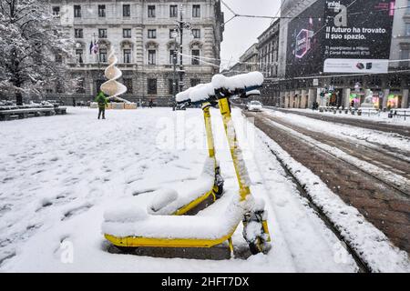 Lapresse - Claudio Furlan 28 décembre 2020 - Milan (Italie) neige à Milan Banque D'Images