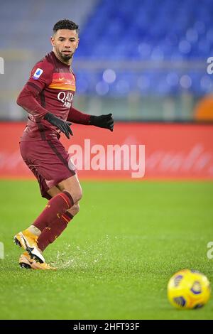 Fabio Rossi/AS Roma/Lapresse 03/01/2021 Rome (Italie) Sport Soccer Roma-Sampdoria Ligue italienne de football série A Tim 2020/2021 - Stade Olimpic dans le pic: Bruno Peres Banque D'Images