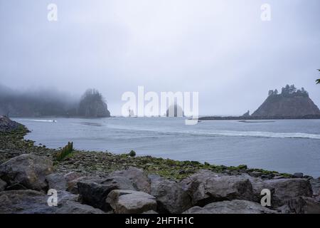 La Push Beach est une série de trois plages près de la communauté de la Push, Washington, sur la côte Pacifique des États-Unis. La plage est la plus belle Banque D'Images