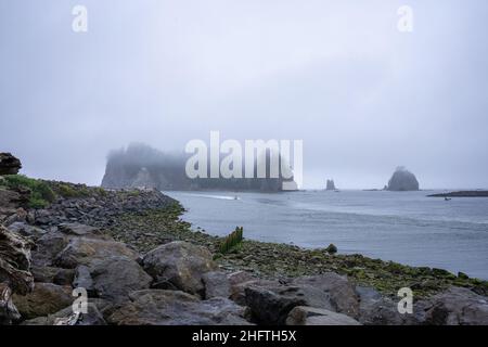 La Push Beach est une série de trois plages près de la communauté de la Push, Washington, sur la côte Pacifique des États-Unis. La plage est la plus belle Banque D'Images