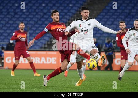 Foto Alfredo Falcone - LaPresse19/01/2021 Roma ( Italia)Sport CalcioRoma - Spezia Tim Cup 2020 2021 - Stadio Olimpico di RomaNella foto:lorenzo pellegriniPhoto Alfredo Falcone - LaPresse19/01/2021 Roma (Italy)Sport SoccerRoma - Spezia Tim Cup 2020 2021 - Olimpico Stadium of Romain le pic:lorenzo pellegrini Banque D'Images