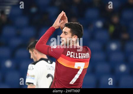 Foto Alfredo Falcone - LaPresse19/01/2021 Roma ( Italia)Sport CalcioRoma - Spezia Tim Cup 2020 2021 - Stadio Olimpico di RomaNella foto:lorenzo pellegriniPhoto Alfredo Falcone - LaPresse19/01/2021 Roma (Italy)Sport SoccerRoma - Spezia Tim Cup 2020 2021 - Olimpico Stadium of Romain le pic:lorenzo pellegrini Banque D'Images