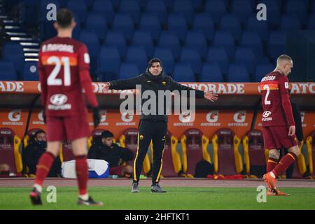 Foto Alfredo Falcone - LaPresse19/01/2021 Roma ( Italia)Sport CalcioRoma - Spezia Tim Cup 2020 2021 - Stadio Olimpico di RomaNella foto:paulo fonsecaPhoto Alfredo Falcone - LaPresse19/01/2021 Roma (Italie)Sport SoccerRoma - Spezia Tim Cup 2020 2021 - Olimpico Stadium of Romain le pic:paulo fonseca Banque D'Images