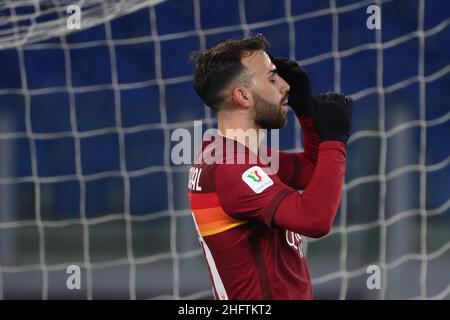 Foto Alfredo Falcone - LaPresse19/01/2021 Roma ( Italia)Sport CalcioRoma - Spezia Tim Cup 2020 2021 - Stadio Olimpico di RomaNella foto:borja mayoralPhoto Alfredo Falcone - LaPresse19/01/2021 Roma (Italie)Sport SoccerRoma - Spezia Tim Cup 2020 2021 - Olimpico Stadium of Romain le pic:borja mayoral Banque D'Images