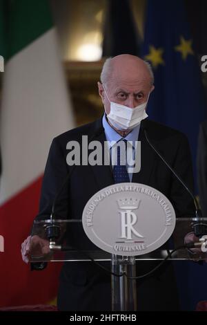 Foto POOL/Lapresse 28 gennaio 2021 Roma, Italia Politica Quirinale - Secondo giorno di consultazioni con i leader del gogo e dell'opposizione.Nella foto: Bruno TabacciPhoto POOL/Lapresse 28 janvier 2021 Rome (Italie) politique Palais Quirinale - deuxième journée de consultations avec les chefs de gouvernement et de partis d'opposition.Dans la photo: Bruno Tabacci Banque D'Images