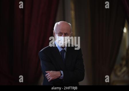 Foto POOL/Lapresse 28 gennaio 2021 Roma, Italia Politica Quirinale - Secondo giorno di consultazioni con i leader del gogo e dell'opposizione.Nella foto: Bruno TabacciPhoto POOL/Lapresse 28 janvier 2021 Rome (Italie) politique Palais Quirinale - deuxième journée de consultations avec les chefs de gouvernement et de partis d'opposition.Dans la photo: Bruno Tabacci Banque D'Images