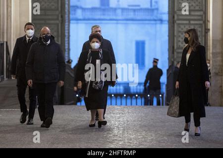 Roberto Monaldo / Lapresse 28-01-2021 Rome (Italie) Palais Quirinale - consultation sur le pic Matteo Renzi, Davide Faraone, Teresa Bellanova, Maria Elena Boschi Banque D'Images