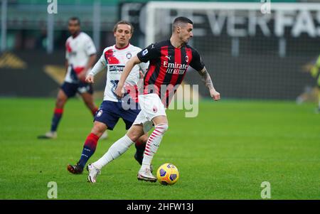 Lapresse - Spada 07 février 2021 Milan ( Italie ) Sport Soccer A.C.Milan - Stagione 2020-2021 - série A Milan contre Crotone dans le pic:Rade Krunic Banque D'Images