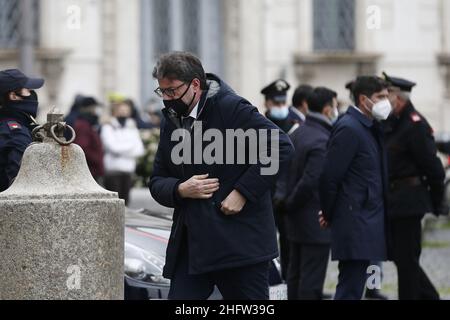 Cecilia Fabiano/Lapresse 13 février 2021 Roma (Italie) politique : serment du ministère du gouvernement Draghi au Palais Quirinal dans le pic : Giancarlo Giorgetti Banque D'Images